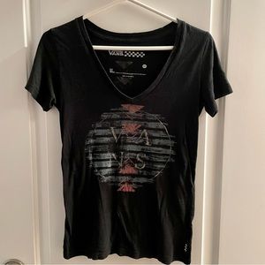 Vans XS women’s black v-neck T-shirt